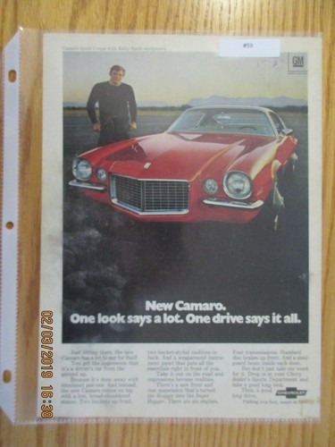 Camaro 059 advertisement 1970 - camaro#059,