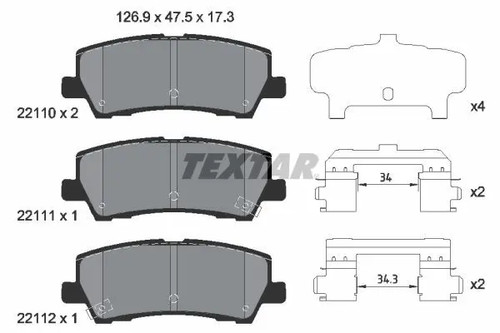 Brake pads 2211003 - textar, for
