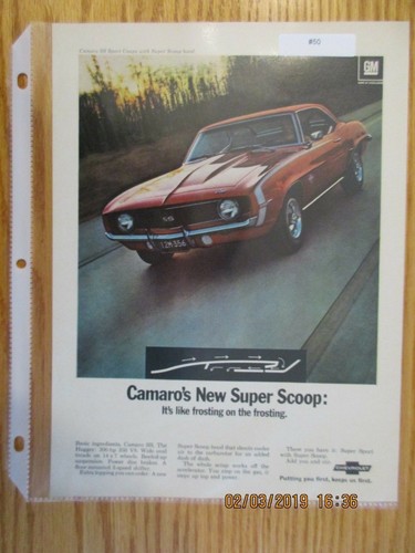 Camaro 050 advertisement - advertisement, 1969