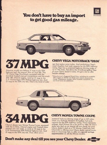 1975 chevy vega - notchback, and