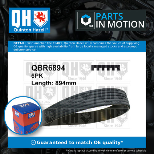 Rib multi drive belt fits - v,