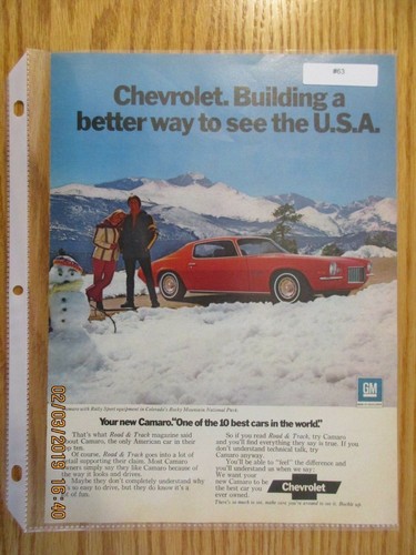 Camaro 063 advertisement 1972 - camaro#063,