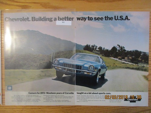 Camaro 062 advertisement - camaro#062, 1972