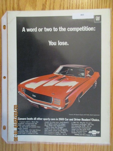 Camaro 046 advertisement 1969 - camaro#046,